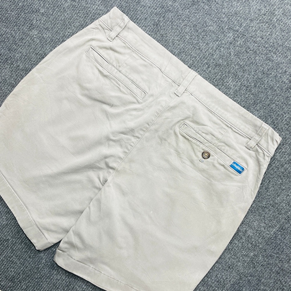 Chubbies Mens Chino Shorts Tan Khaki Size 32 Preppy Casual Flat Front Twill